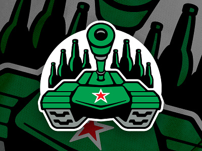 Tanks Hockey Crest branding emblem green hockey illustration logo perspective sports star tank vector