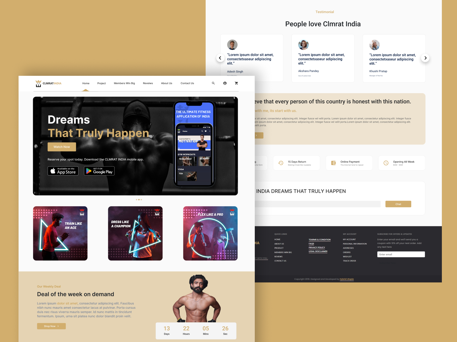Clmrat india gym website design by adesh singh on dribbble