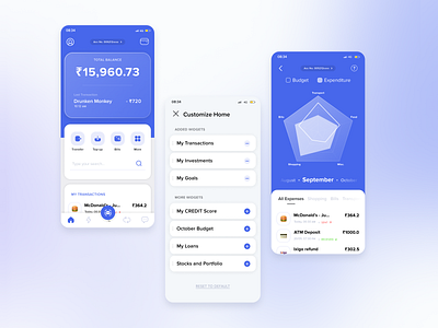 Neobank Mobile UI with personalization design mobile ui product design ui ux design