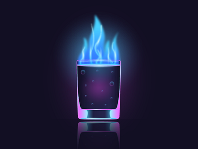 A neon glass weekend illustration