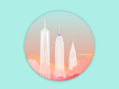New York City city illustration cityscape daylight design illustration nyc sunset vector