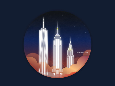 The City that never Sleeps city illustration cityscape design illustration night nyc sunset vector