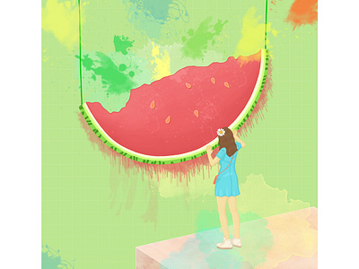 Watermelon craving illustration summer watermelon