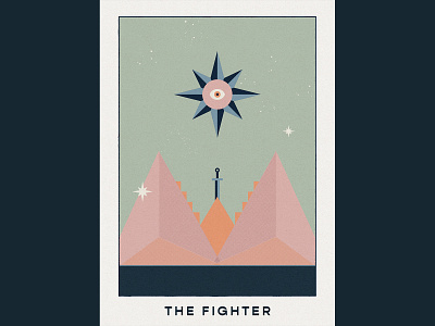 Positive Tarot Cards- The Fighter design flat graphic graphicdesign illustration minimal positive tarot tarot cards typography