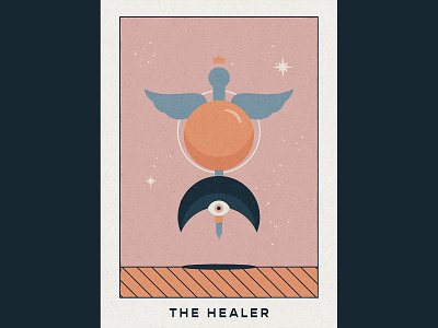 Positive Tarot Cards- The Healer design flat graphic graphicdesign illustration minimal positive tarot tarot cards typography