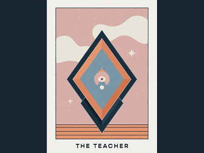 Positive Tarot Cards- The Teacher design flat graphic graphicdesign illustration minimal positive tarot tarot cards typography