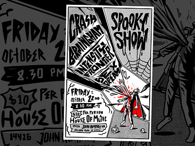 "Spooky Show" Poster Gigs Design branding character design graphic design illustration poster design poster gigs typography