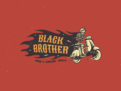 Black Brother vintage logo branding character design graphic design handdraw illustration logo typography vector vintage