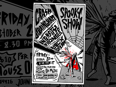 Spooky Show Gigs Poster Illustration