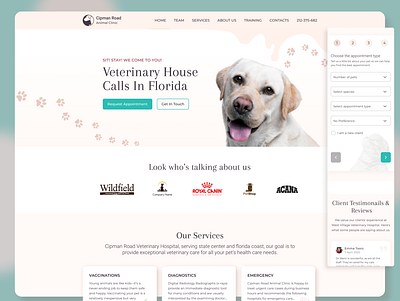 Veterinary Clinic UI Design card design design homepage mobile design ui ux visual design web website
