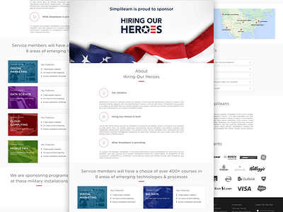 Hiring Our Heroes Landing Page landing page military veterans patriotic web web design website
