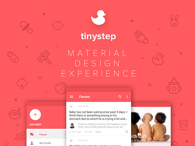 Tinystep - Forum for all baby related queries baby app forum app material design parenting app tinystep