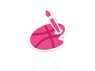 Dribbble Sticker | Palette & Brush brush canvas community designer dribbble inspiration motivation palette playoff sticker