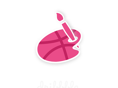 Dribbble Sticker | Palette & Brush