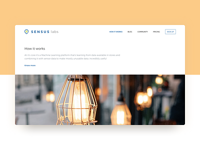 Sensus How It Works how it works landing page machine learning minimal design sensus labs web design