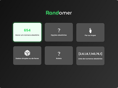 Randomer apple dark app dark mode dark theme design figma green light web