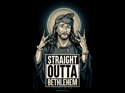 STRAIGHT OUTTA BETHLEHEM apparel art artwork bethlehem clothing design digitalart graphic graphic design illustration jesus jesus christ nazareth propagandaposter rap straight t shirt vector visualart wear