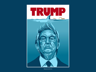 TRUMP america art artwork character clothing design digitalart donald trump graphic horror illustration jaws movie sea shark trump usa vector visualart wear