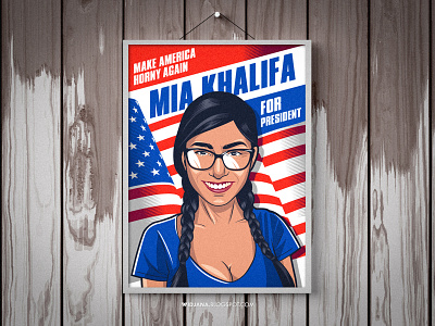 Mia Khalifa for President america american apparel art artwork clothing design digitalart graphic illustration khalifa mia mia khalifa porn pornstar president usa vector visualart wear