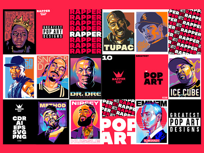 GREATEST POP ART DESIGNS BUNDLE #1- RAP ARTWORKS THEME