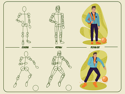 Stages of creating a football player character character character design characterdesign design football illustration likes player stages of creating stages of creating