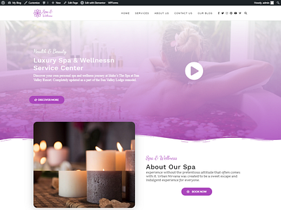 Spa Website animation branding design modern spa ui web web design website website design wordpress wordpress blog