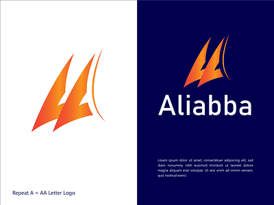 Aliabba Logo | AA Logo | Typography app branding business card design graphic design icon illustrator logo minimal typography ui