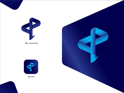 PQ Letter Logo Presentation app branding brochure design design graphic design icon logo minimal typography ui