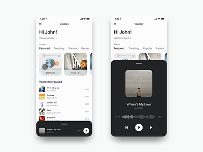 Music Player Test Example app bottommodal ios ios app ios app design list listeview lists listview modal music music player podcast