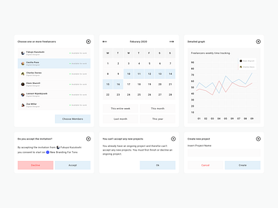 Lists, calendar and graph modals for web