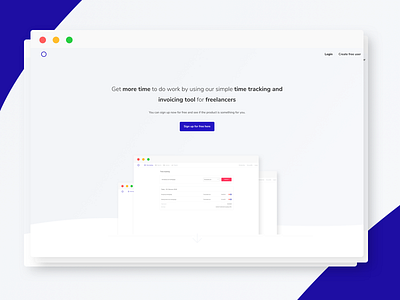 Trackly - Time tracking and invoice for freelancers first page firstpage frontpage landing page landingpage page start page startpage