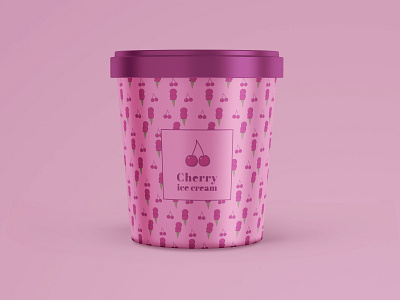 Cherry Ice Cream Packaging branding cherry design dribbbleweeklywarmup icecream package design patterns vector