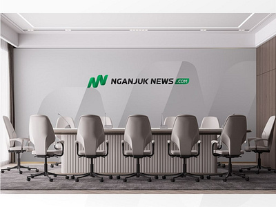 Nganjuk News Logo 3d animation brand branding graphic design logo meeting mockup motion graphics office ui