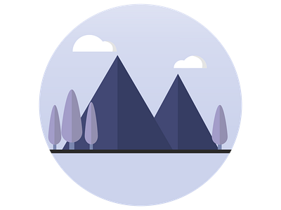 Flat mountains flatdesign mountains student work