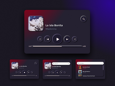 Music Player Widget dark design figma minimal minimalist music app music player neomorfirmos neomorfism neomorphic neomorphism spotify widget