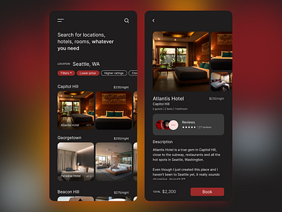 Hotel Booking dark version