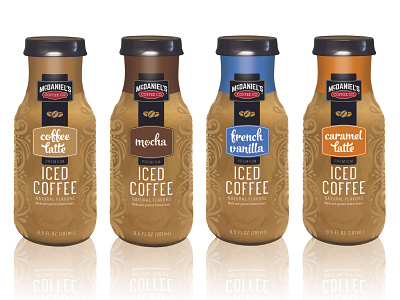 McDaniels Bottled Iced Coffee art direction branding logo mockup design packagingdesign typography