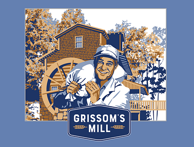 Grissom's Mill Illustration branding illustration vector