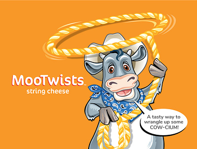 MooTwists Cow Illustration illustration packagingdesign vector