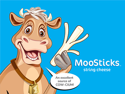 Moo Sticks Cow illustration vector