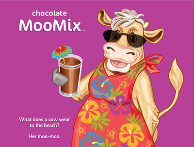 Moo Mix Cow illustration packagingdesign vector