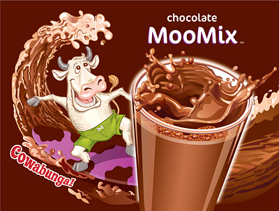 Moo Mix Cow illustration packagingdesign vector