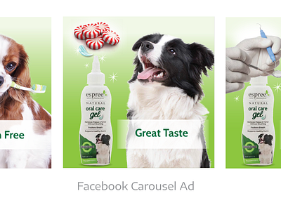 Espree Facebook Carousel Ad facebook ad pet care photo manipulation