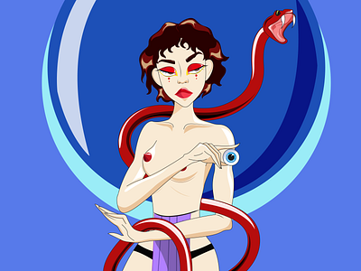 Snake art character character art comics illustration portrait vector vectorportrait