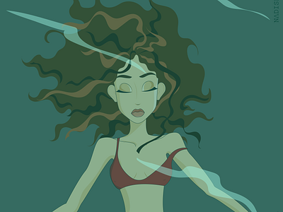 Underwater art character character art comics illustration portrait vector vectorportrait