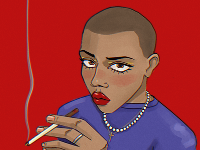 Cigarette art character character art comics illustration portrait