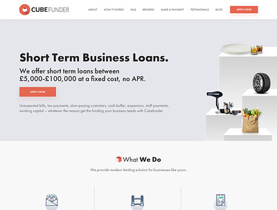 Cube Funder homepage design ui web webdesign website