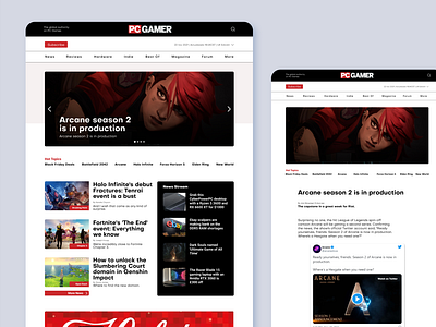 PC Gamer Web Exploration Redesign