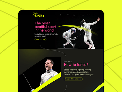 Fencing Sport Website Concept branding color fencing figma illustrator mobile design photoshop sport ui ui design ux uxui website