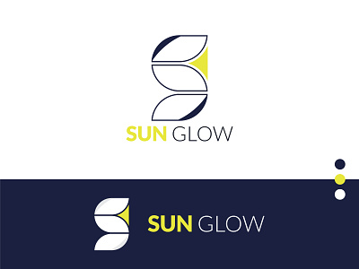 Sun Glow app brand flat identity illustration logo minimalist vector